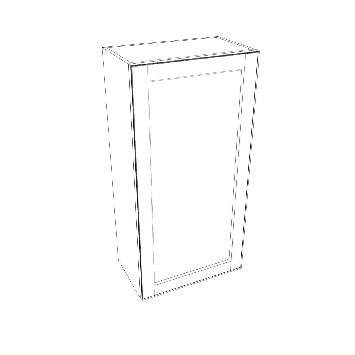 Smoky-Grey Assembled Wall Cabinet 1 Door 42" High