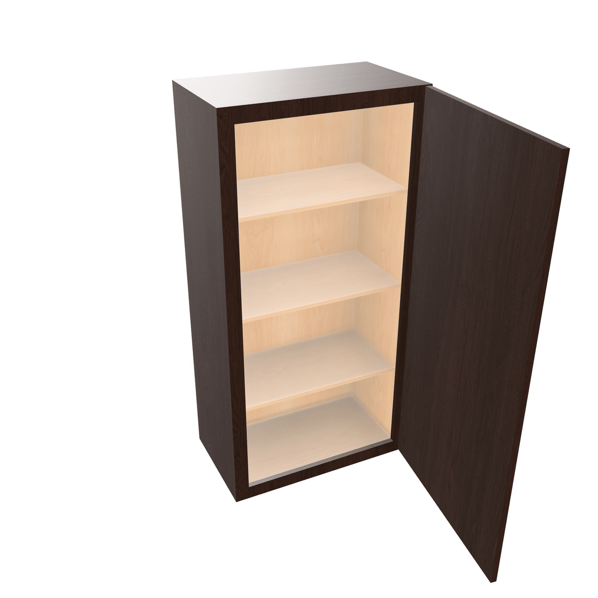 Espresso Assembled Wall Cabinet 1 Door 42" High