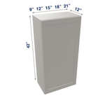 Misty-Grey Assembled Wall Cabinet 1 Door 42" High