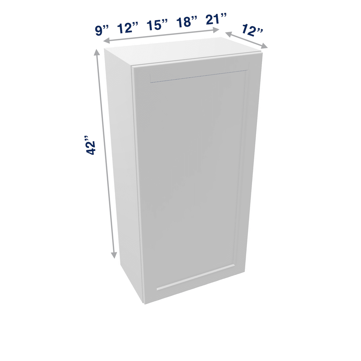 Luxor-White Assembled Wall Cabinet 1 Door 42" High