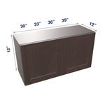 Espresso Assembled Wall Cabinet Abridged 12" High 2 Door