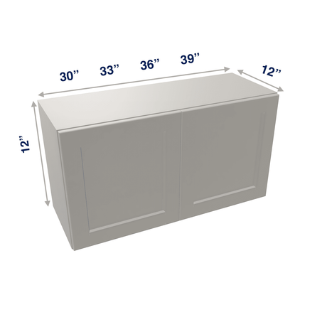 Misty-Grey Assembled Wall Cabinet Abridged 12" High 2 Door