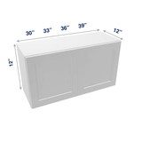 Luxor-White Assembled Wall Cabinet Abridged 12" High 2 Door
