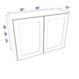 Smoky-Grey Assembled Wall Cabinet Abridged Deep 15"