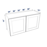 Smoky-Grey Assembled Wall Cabinet Abridged 15" High 2 Door