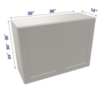 Misty-Grey Assembled Wall Cabinet Abridged Deep 15"