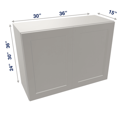 Misty-Grey Assembled Wall Cabinet Abridged Deep 15"