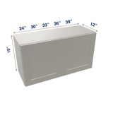 Misty-Grey Assembled Wall Cabinet Abridged 15" High 2 Door