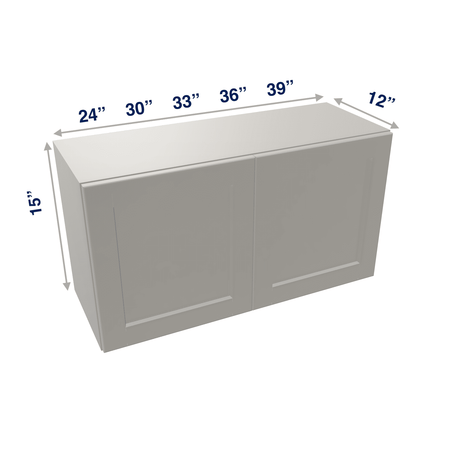 Misty-Grey Assembled Wall Cabinet Abridged 15" High 2 Door