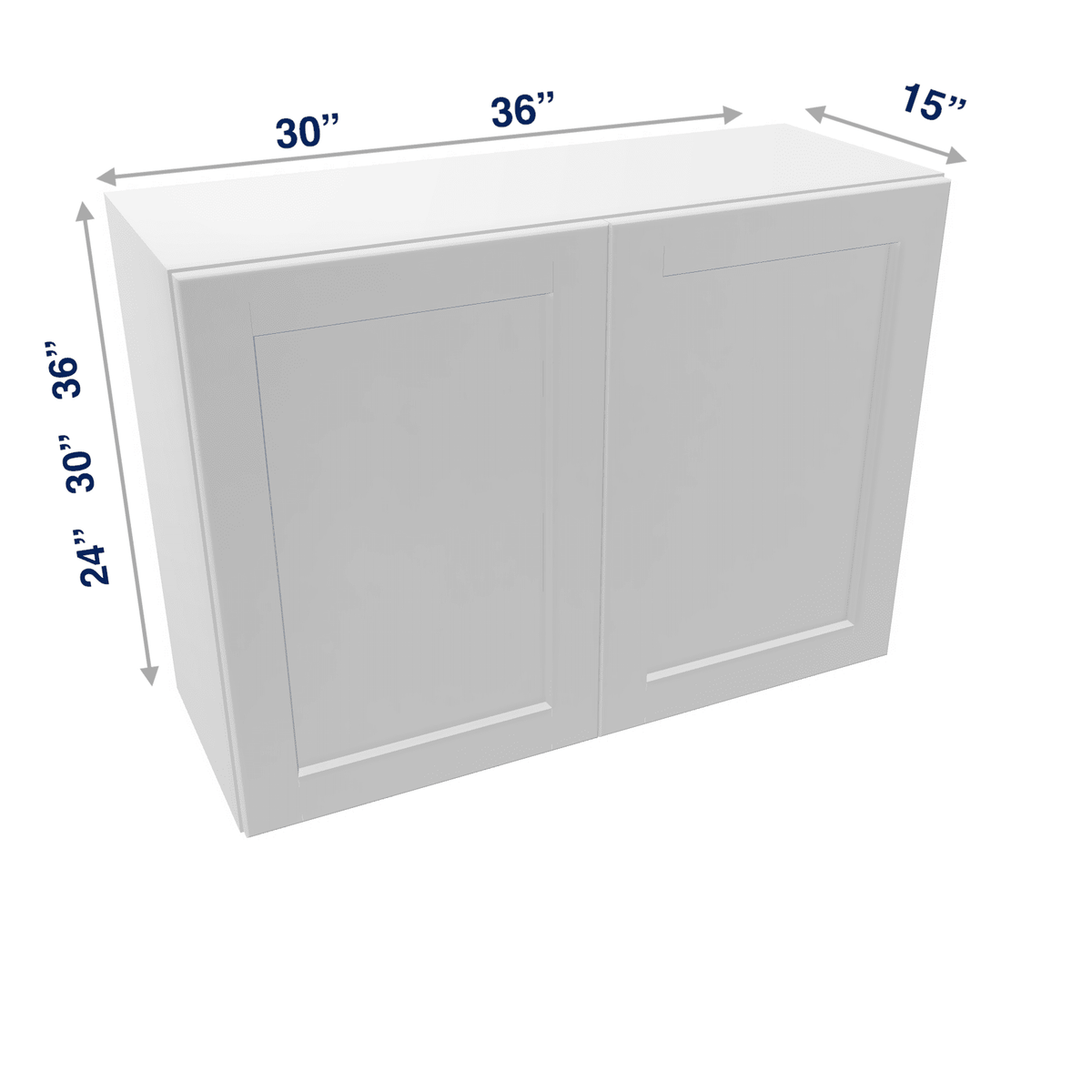 Luxor-White Assembled Wall Cabinet Abridged Deep 15"