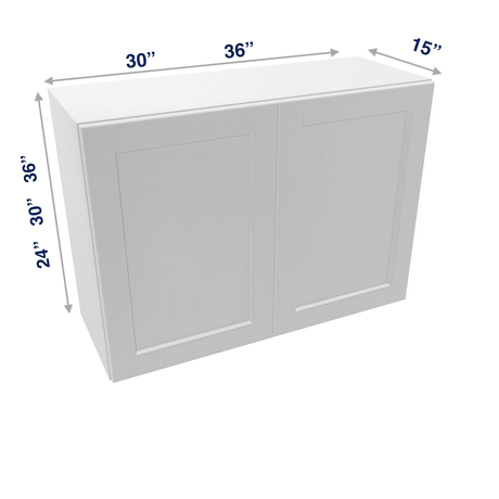 Luxor-White Assembled Wall Cabinet Abridged Deep 15"