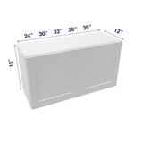 Luxor-White Assembled Wall Cabinet Abridged 15" High 2 Door