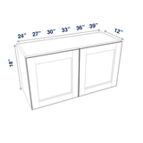 Smoky-Grey Assembled Wall Cabinet Abridged 18" High 2 Door