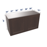 Espresso Assembled Wall Cabinet Abridged 18" High 2 Door