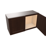 Espresso Assembled Wall Cabinet Abridged 18" High 2 Door