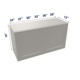 Misty-Grey Assembled Wall Cabinet Abridged 18" High 2 Door