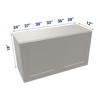 Misty-Grey Assembled Wall Cabinet Abridged 18" High 2 Door
