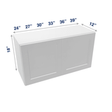 Luxor-White Assembled Wall Cabinet Abridged 18" High 2 Door