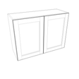 Smoky-Grey Assembled Wall Cabinet Abridged 24" High 2 Door