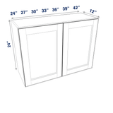 Smoky-Grey Assembled Wall Cabinet Abridged 24" High 2 Door