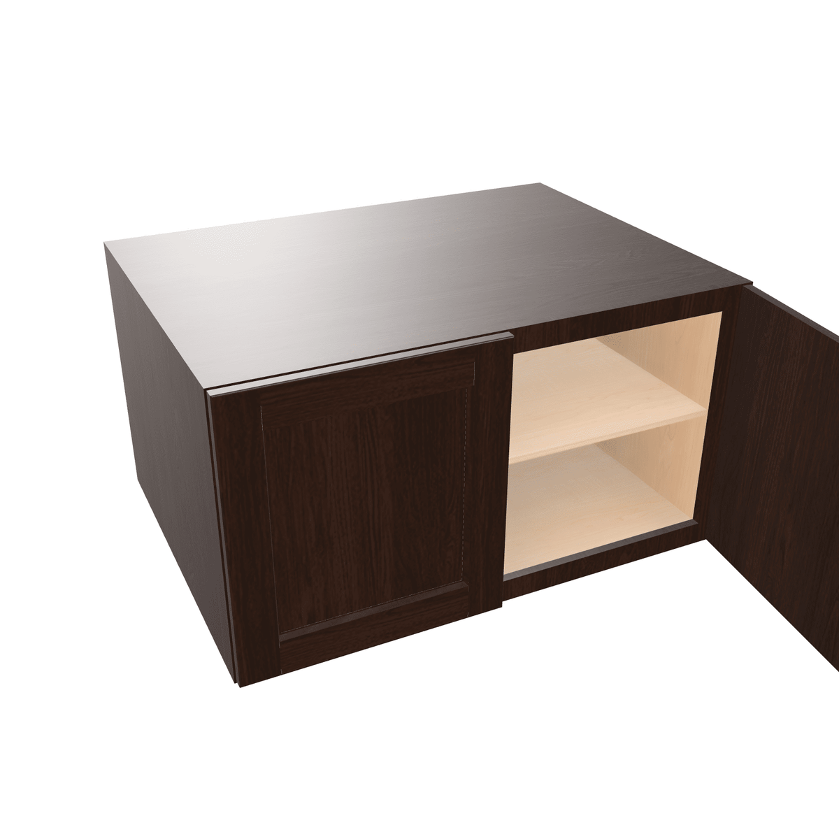 Espresso Assembled Wall Cabinet Abridged Deep Refrigerator 24"