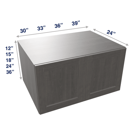 Smoky-Grey Assembled Wall Cabinet Abridged Deep Refrigerator 24"
