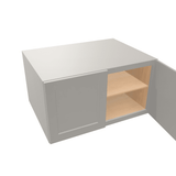 Misty-Grey Assembled Wall Cabinet Abridged Deep Refrigerator 24"