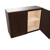Espresso Assembled Wall Cabinet Abridged 24" High 2 Door