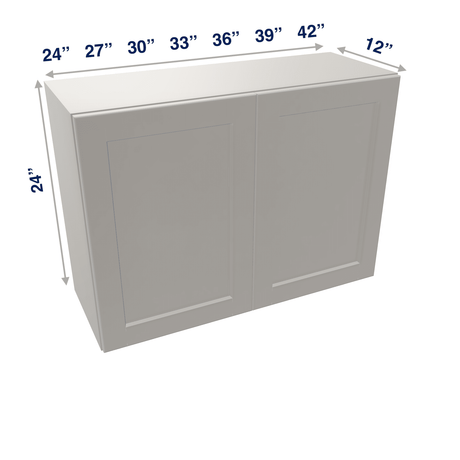 Misty-Grey Assembled Wall Cabinet Abridged 24" High 2 Door