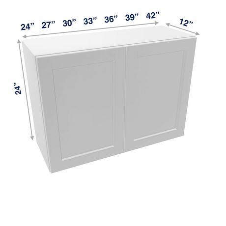 Luxor-White Assembled Wall Cabinet Abridged 24" High 2 Door