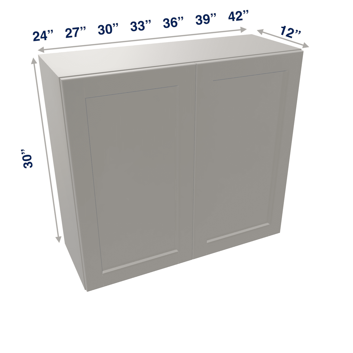 Misty-Grey Assembled Wall Cabinet 2 Door 30" High