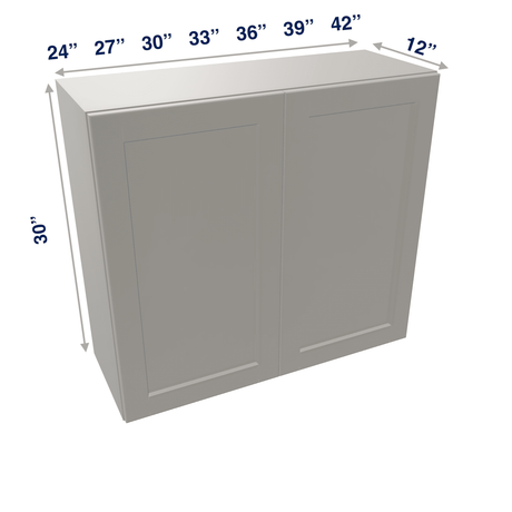 Misty-Grey Assembled Wall Cabinet 2 Door 30" High