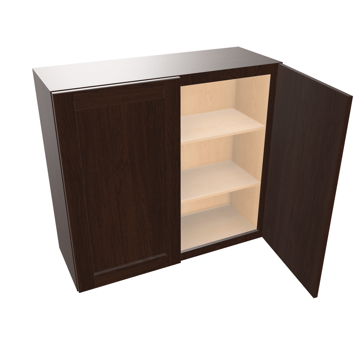 Espresso Assembled Wall Cabinet 2 Door 30" High