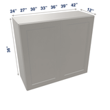 Misty-Grey Assembled Wall Cabinet 2 Door 36" High