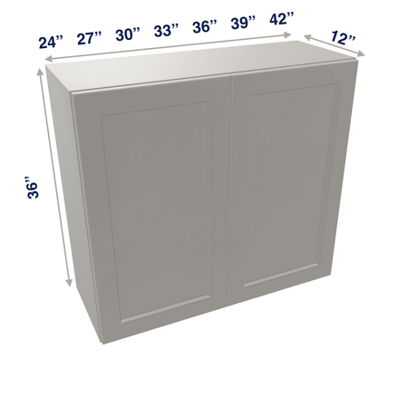Misty-Grey Assembled Wall Cabinet 2 Door 36" High