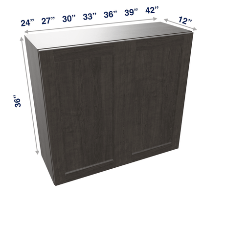 Smoky-Grey Assembled Wall Cabinet 2 Door 36" High