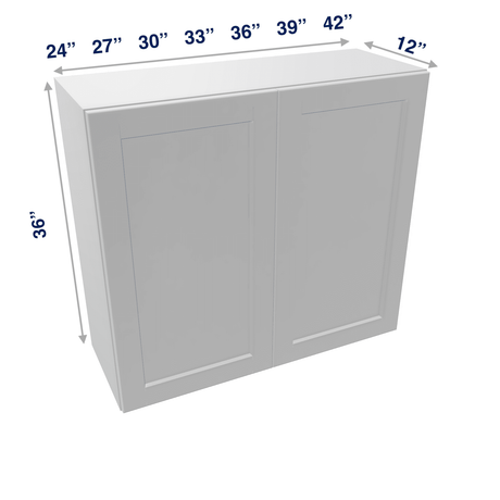Luxor-White Assembled Wall Cabinet 2 Door 36" High