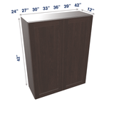 Espresso Assembled Wall Cabinet 2 Door 42" High