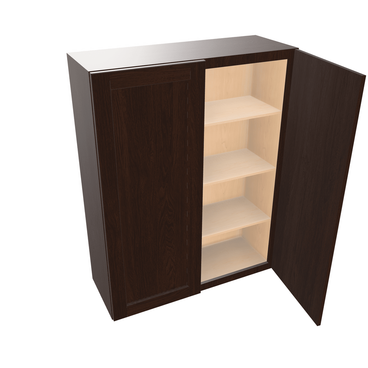 Espresso Assembled Wall Cabinet 2 Door 42" High