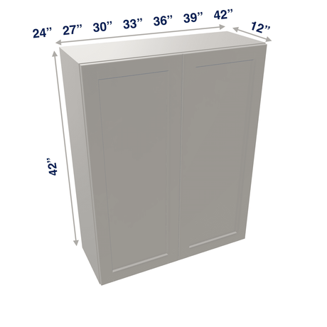 Misty-Grey Assembled Wall Cabinet 2 Door 42" High