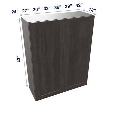 Smoky-Grey Assembled Wall Cabinet 2 Door 42" High