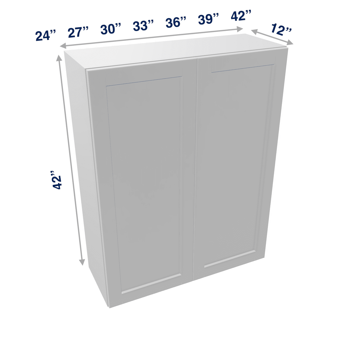 Luxor-White Assembled Wall Cabinet 2 Door 42" High