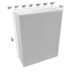 Luxor-White Assembled Wall Cabinet 2 Door 42" High