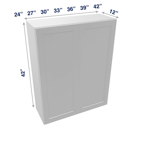 Luxor-White Assembled Wall Cabinet 2 Door 42" High