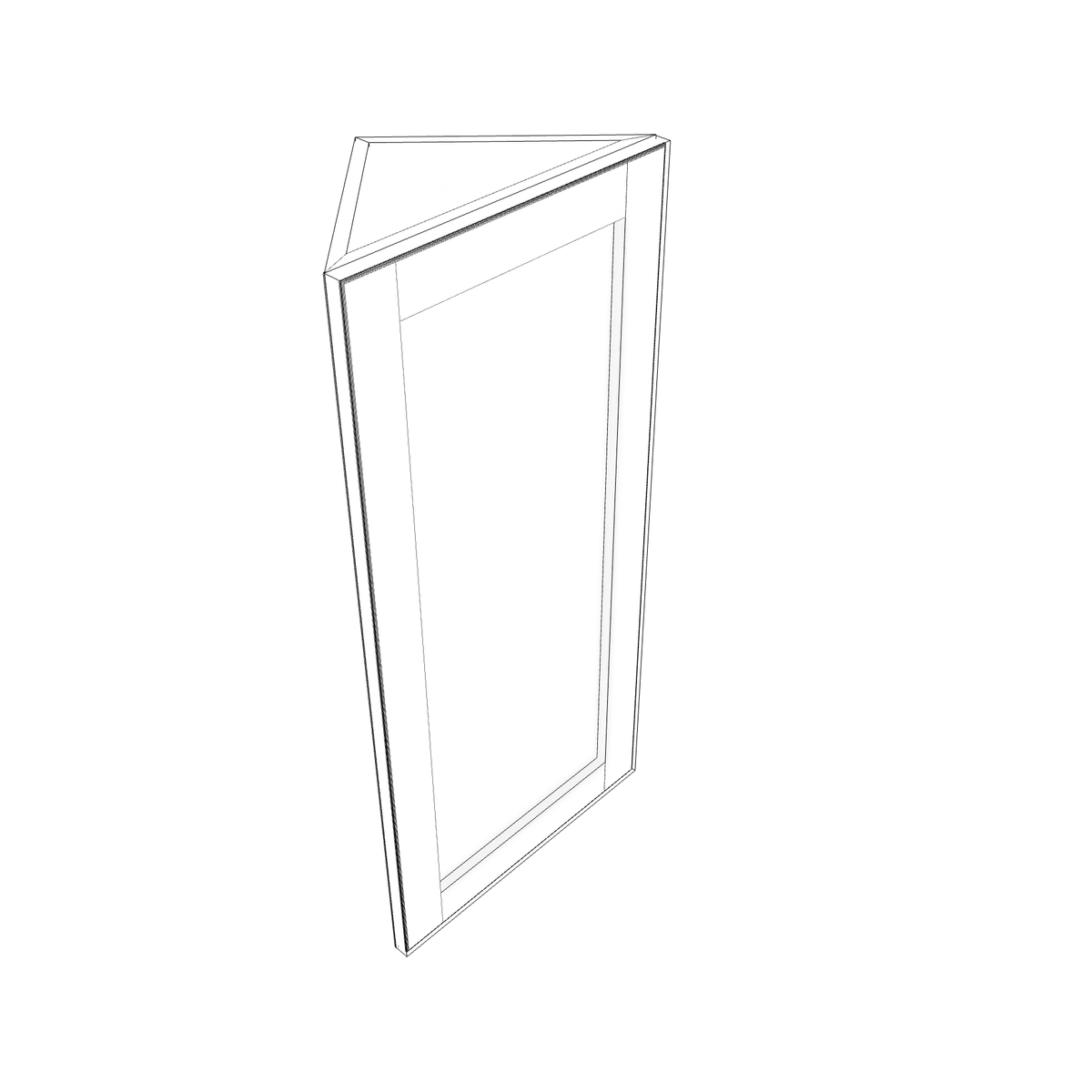 Smoky-Grey Assembled Wall Cabinet Angle 1 Door