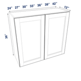 Smoky-Grey Assembled Wall Cabinet 2 Door 36" High