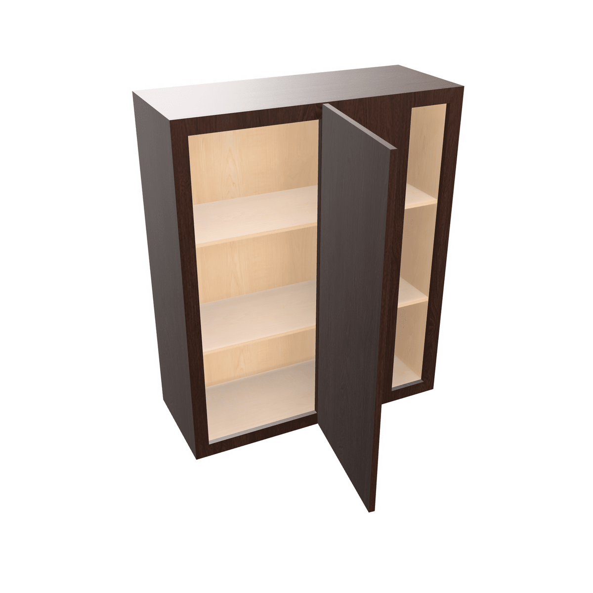 Espresso Assembled Wall Cabinet Corner Blind:  30" High 1 or 2 Door