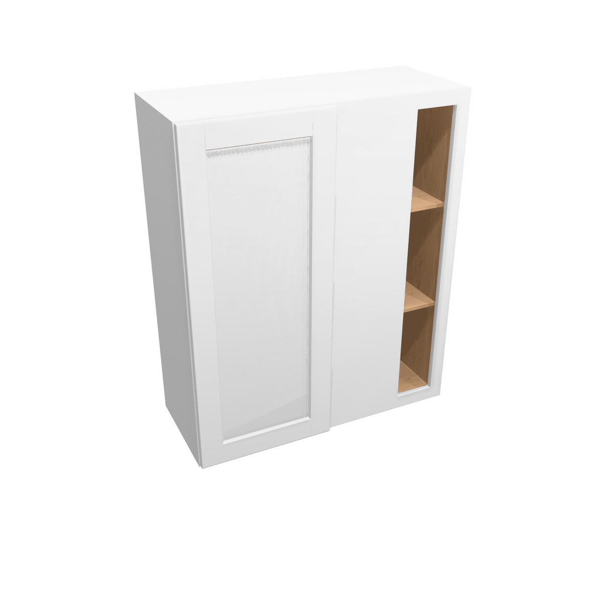 Luxor-White Assembled Wall Cabinet Corner Blind:  30" High 1 or 2 Door