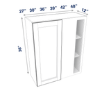 Smoky-Grey Assembled Wall Cabinet Corner Blind:  36" High 1 or 2 Door