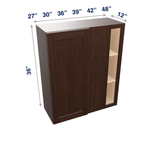 Espresso Assembled Wall Cabinet Corner Blind:  36" High 1 or 2 Door